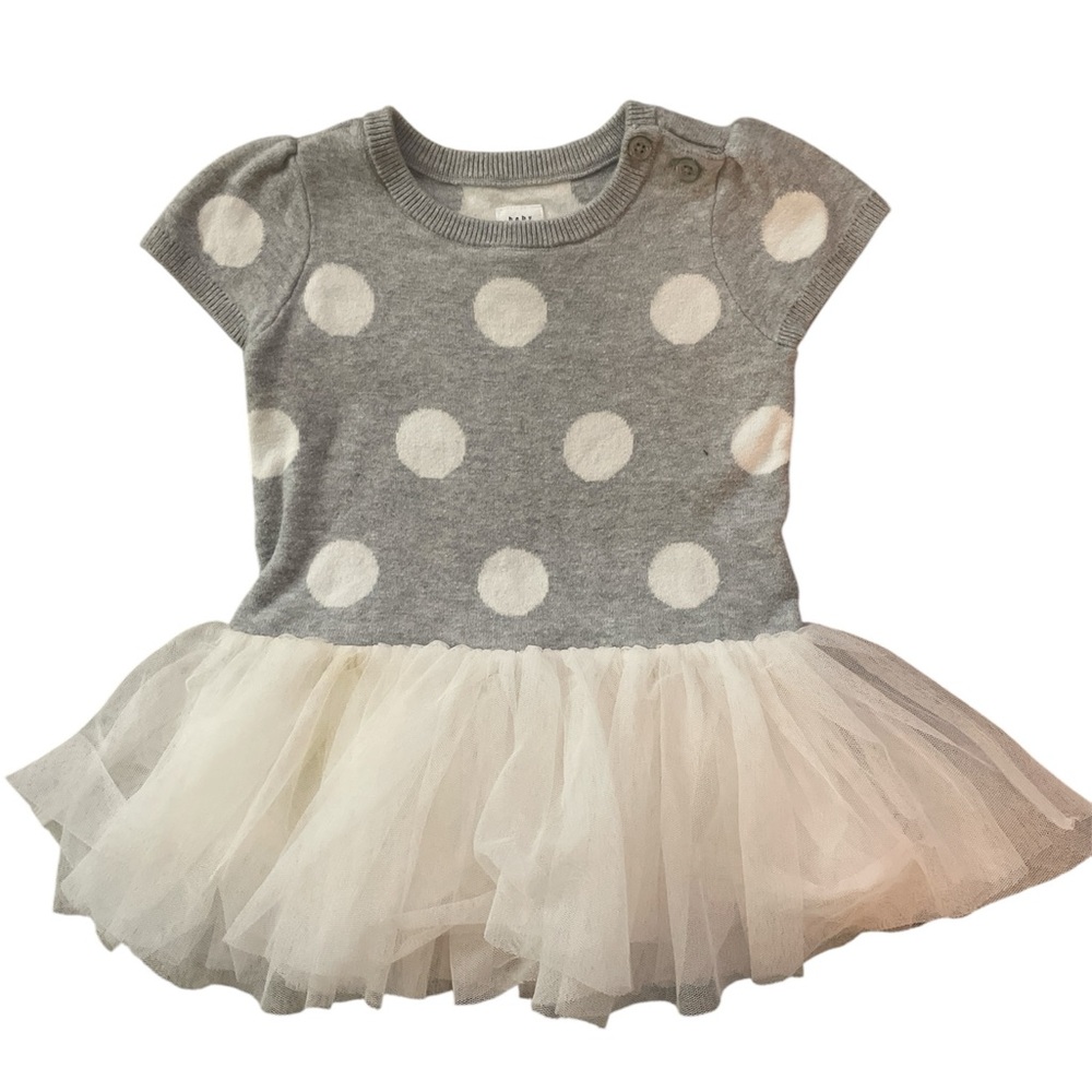 Baby Gap Gray Polka Dot Tutu Dress
